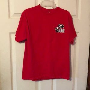 Georgia Bulldogs Logo Good Bad & Ugly Red T-Shirt Boys Large L